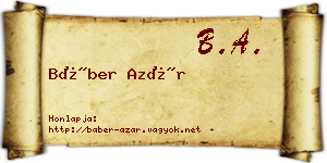 Báber Azár névjegykártya